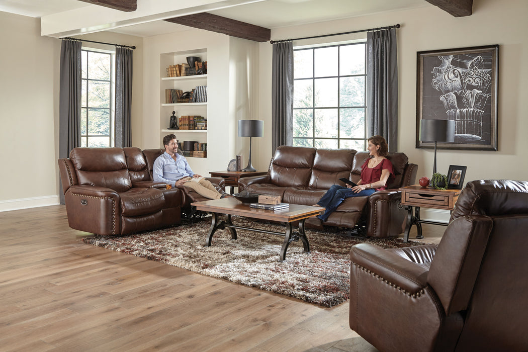 Ceretti - Power Wall Hugger Recliner - Brown Top Grain Italian Leather Match