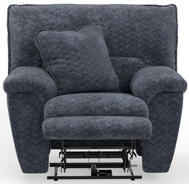 Paxon - Deep Seat Power Lay Flat Recliner With Power Adjustable Headrest - Smoke