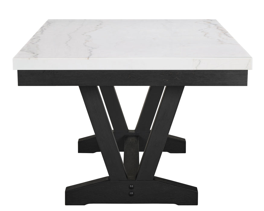 Varley - Genuine Marble Dining Table - Charcoal & White