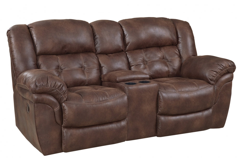 Espresso Double Reclining Console Loveseat