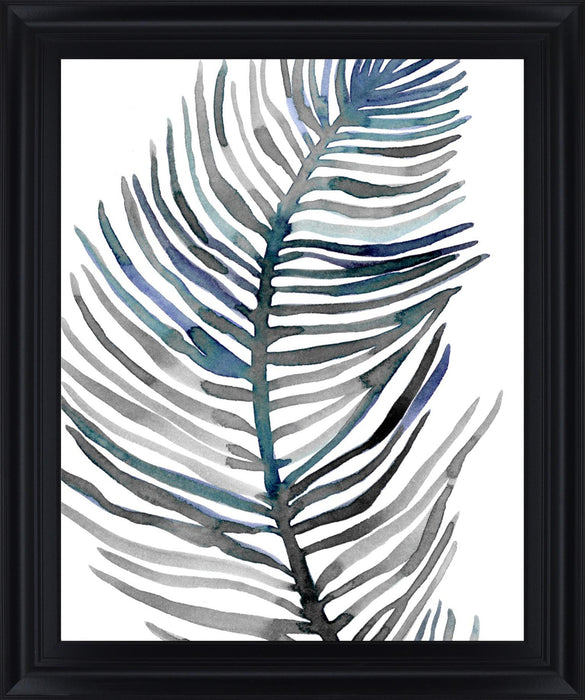 Blue Feathered Palm Iii By Emma Scarvey - Black