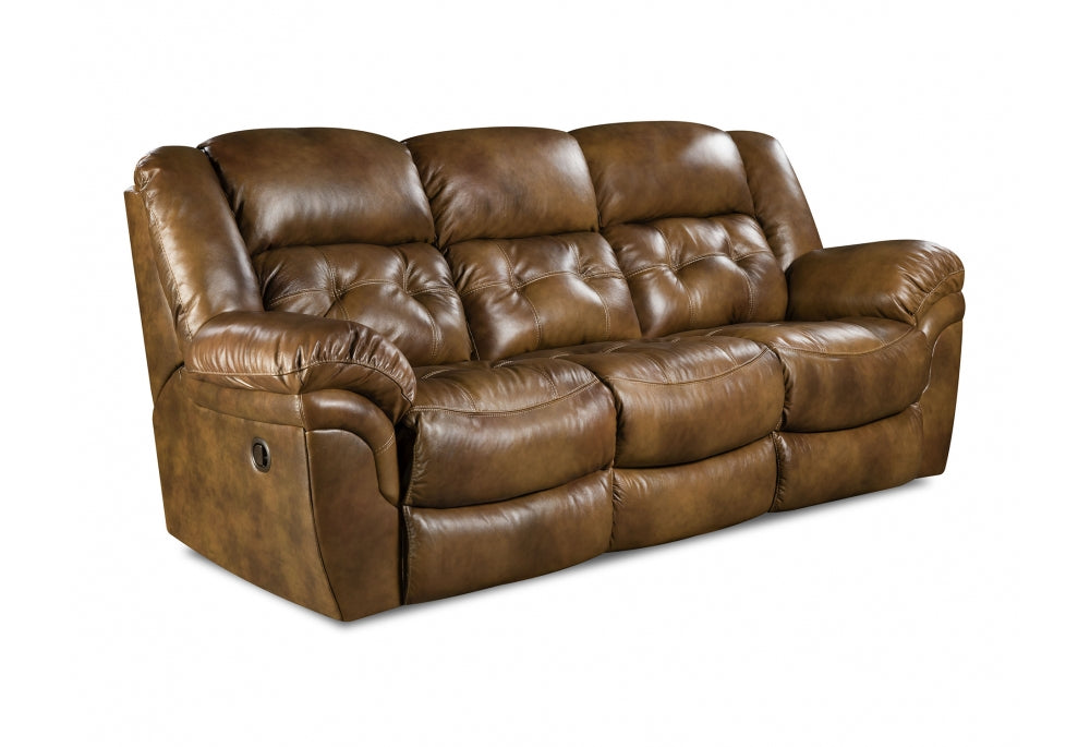 Double Reclining Saddle Top Grain Leather Sofa