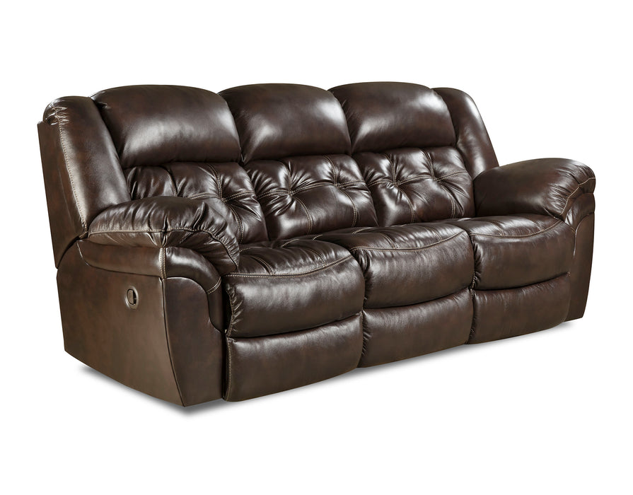 Double Reclining Chaps Whiskey Leather Sofa