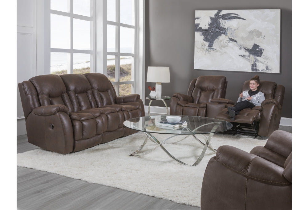 Double Reclining Chocolate Sofa