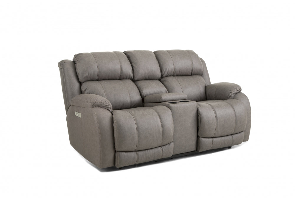 Double Reclining Zero Gravity Powered Console Loveseat