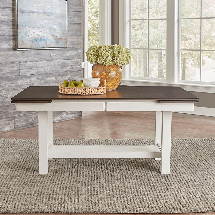 Brook Bay - Trestle Table - White & Brown