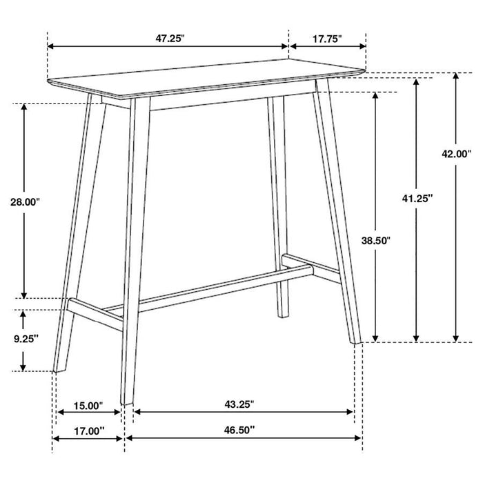 Finnick - Rectangular Pub Heigh Bar Table - Walnut