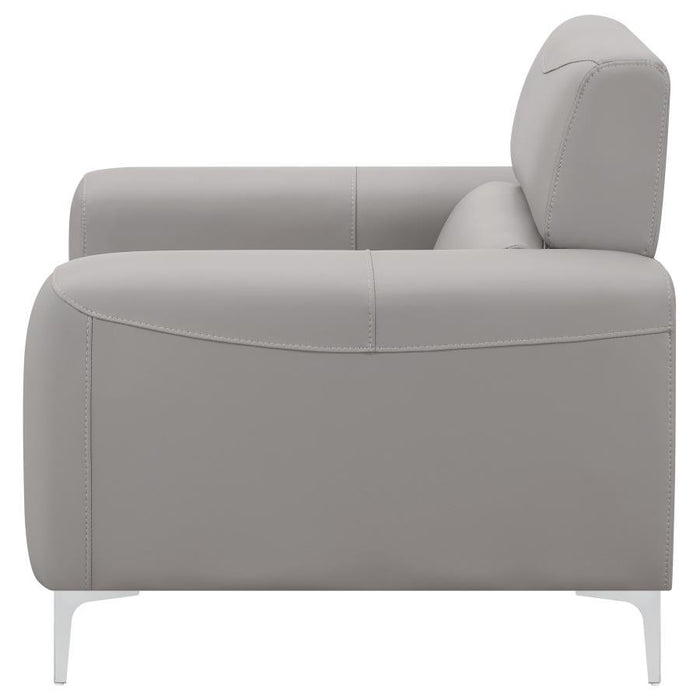 Glenmark - Upholstered Track Arm Accent Chair - Taupe