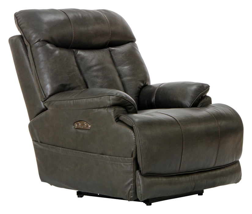 Naples - Power Lay Flat Recliner With Extended Ottoman - Chocolate