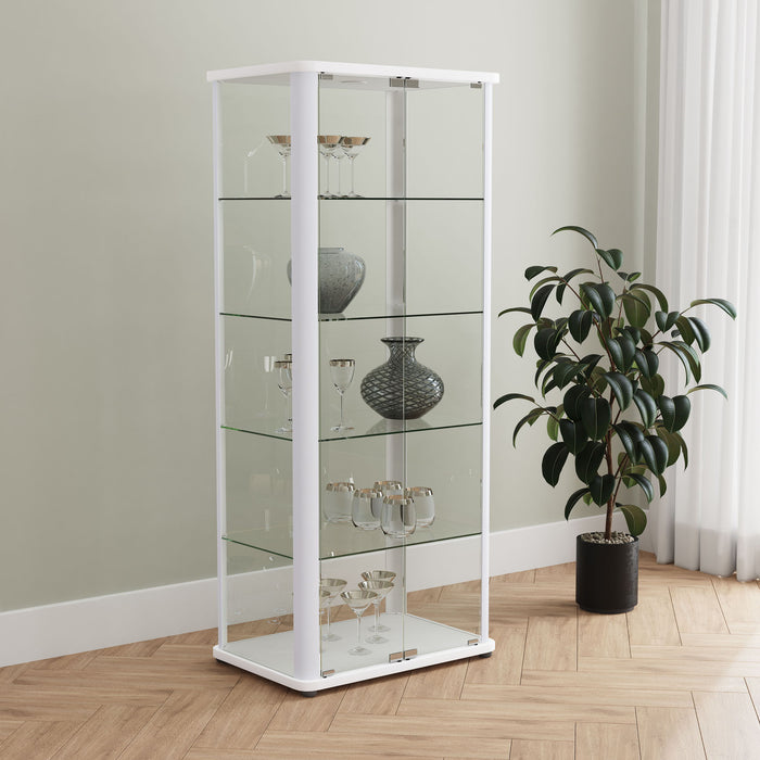 Aero - 5-Shelf Display Curio Cabinet With Led Lighting