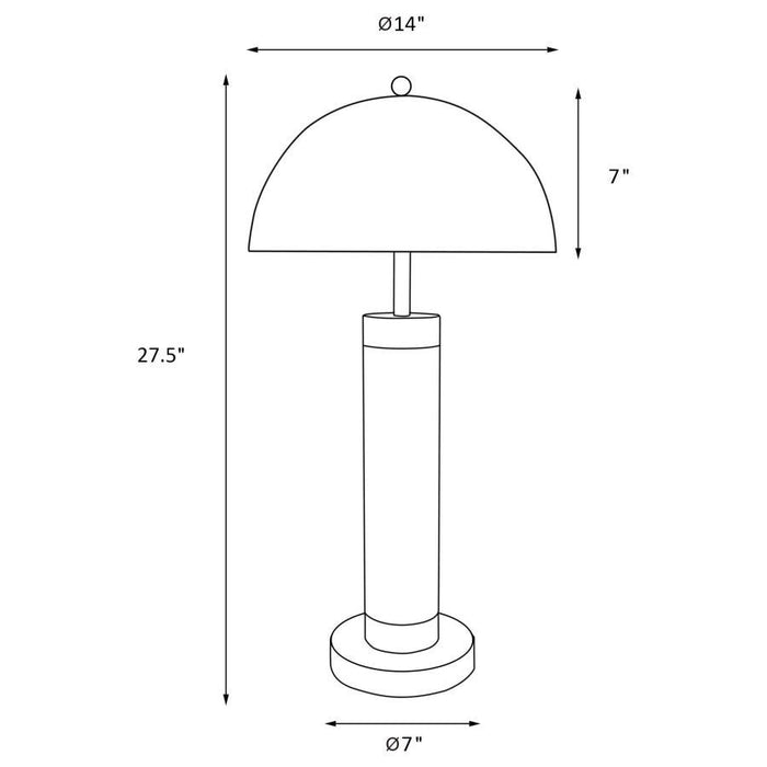 Conroe - Dome Shade Pillar Table Lamp (Set of 2) - Black