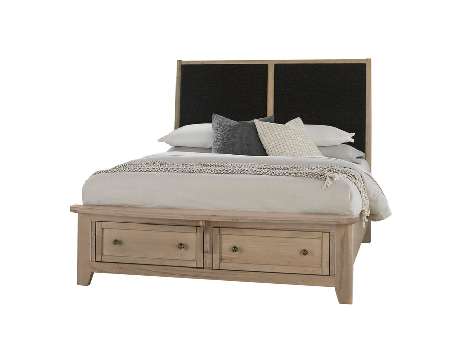 Woodbridge - Storage Upolstered Bed - Light Brown Wood