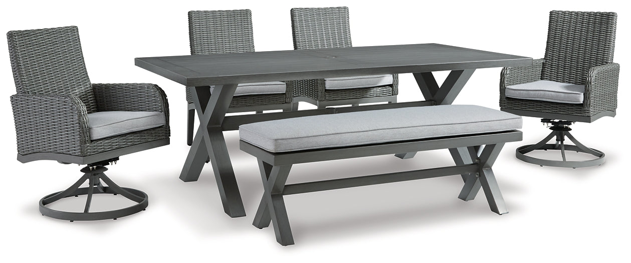 Elite Park Outdoor Dining Table and 4 Chairs and Bench