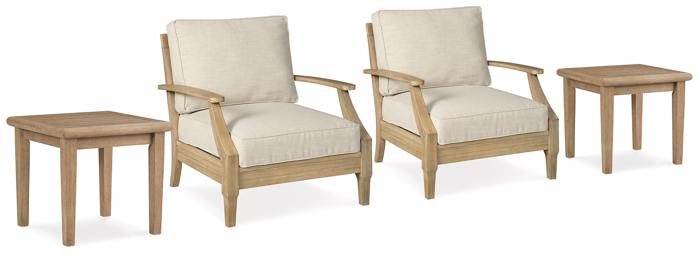 Clare View 2 Outdoor Lounge Chairs with 2 End Tables