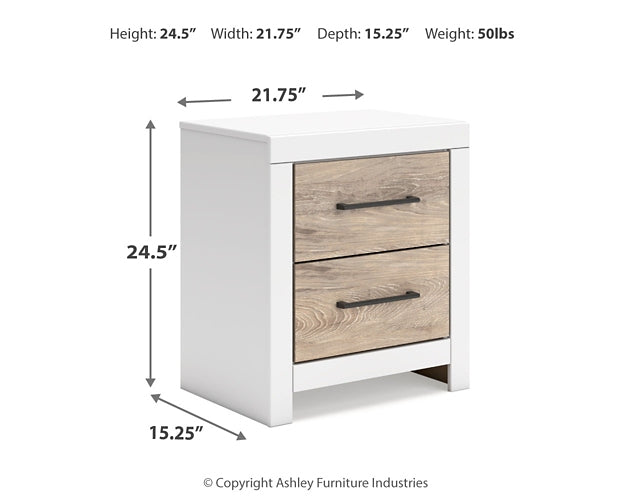 Charbitt Queen Panel Bed with Mirrored Dresser and Nightstand