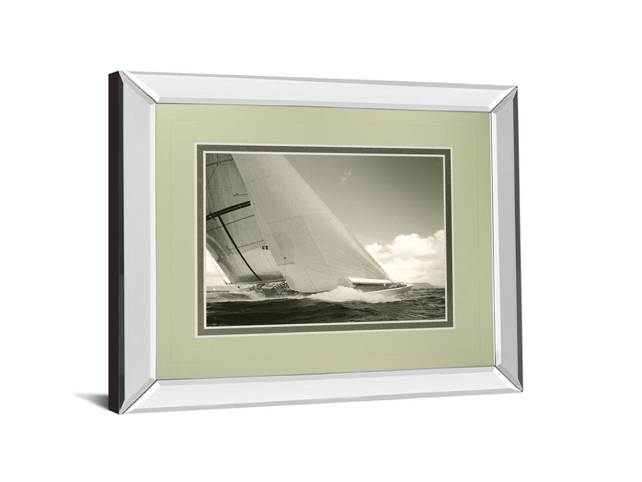 Sea Spray I By Michael Kahn - Mirror Framed Print Wall Art - Dark Gray