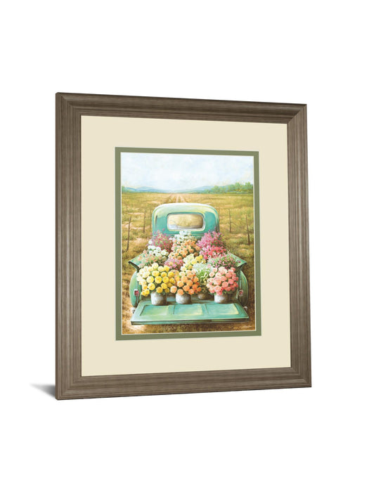 Flowers For Sale By Deedee - Framed Print Wall Art - Green