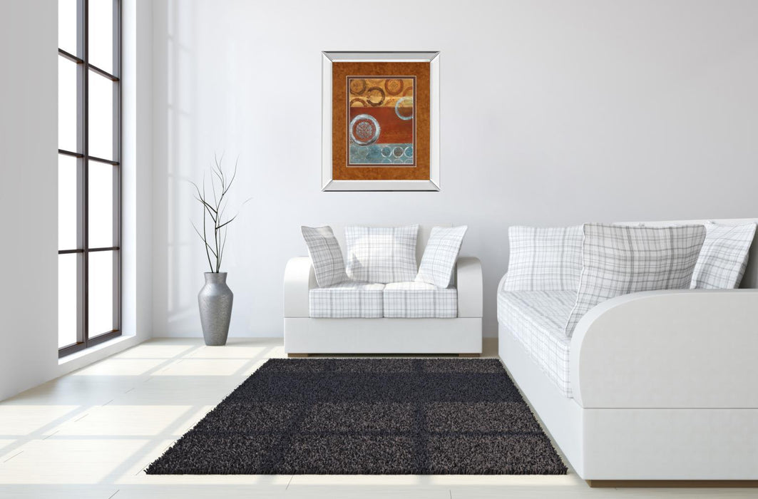 Tanzania Il By Tava Studio - Mirror Framed Print Wall Art - Dark Brown