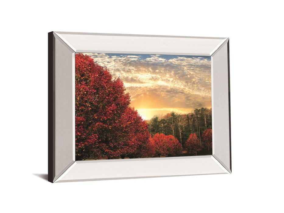 Crimson Tress By Celebrate Life Gallery - Mirror Framed Print Wall Art - Red