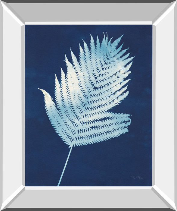 Nature By The Lake Ferns III By Piper Rhue - Mirror Framed Print Wall Art - Blue