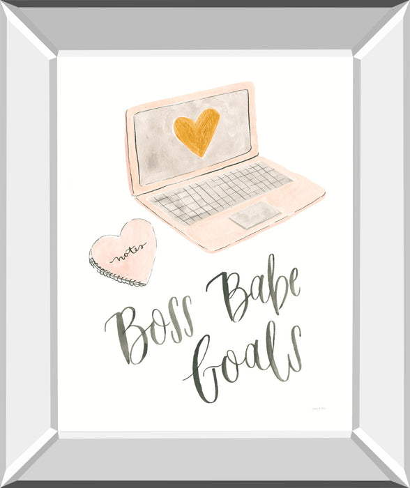 Boss Babe I By Jenaya Jackson - Mirror Framed Print Wall Art - White