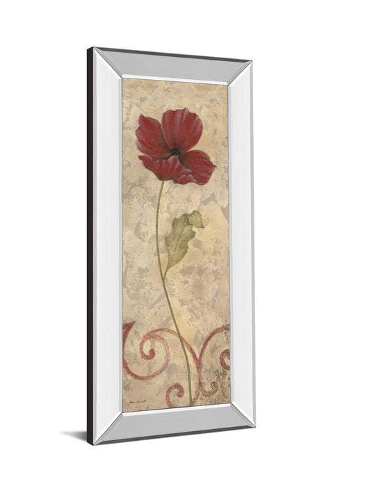 Red Flower I - Mirrored Framed Print Wall Art - Red