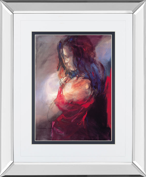 Odalisque Il By Christine Comyn - Mirror Framed Print Wall Art - Yellow