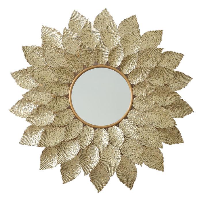 37x37 Metal Wall Mirror - Yellow