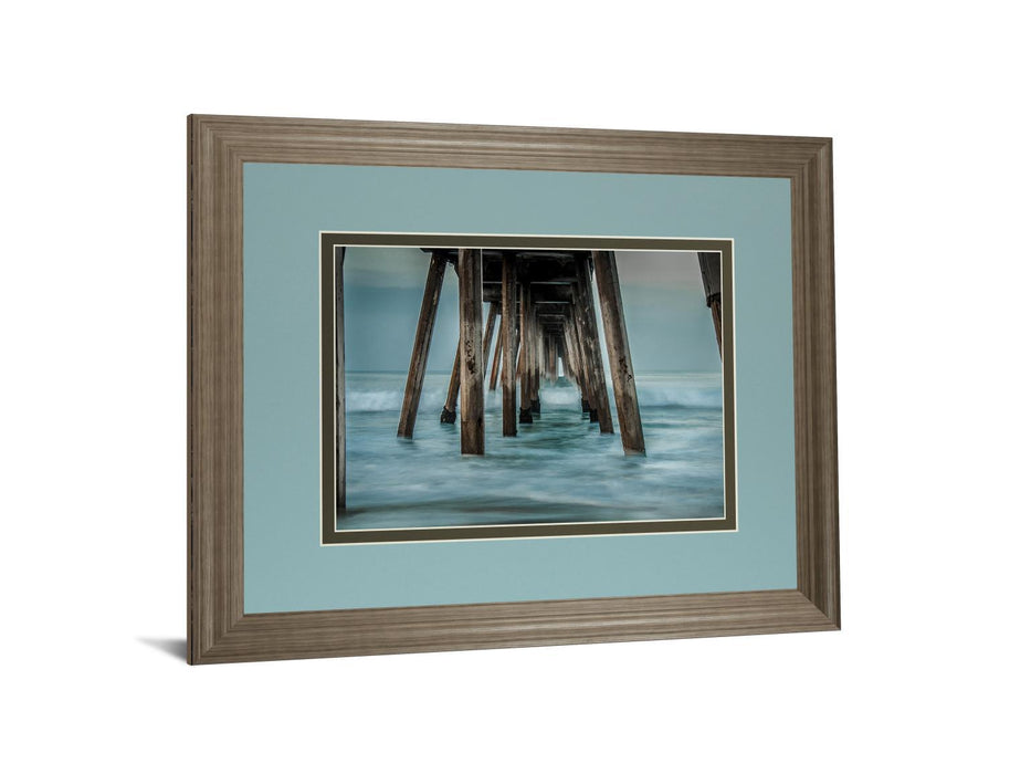 Surf By Bill Carson Photography - Framed Print Wall Art - Blue