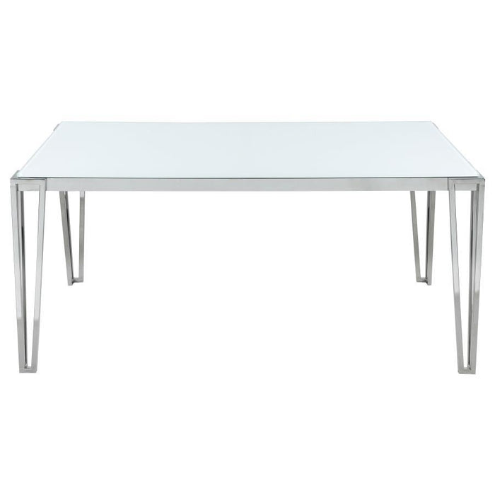 Pauline - Rectangular Glass Top Dining Table - Chrome