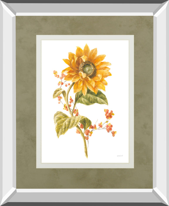 Floursack Autumn I On White By Danhui Nai Mirrored Frame - Yellow