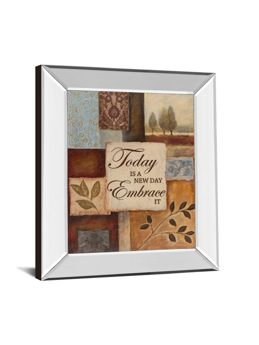 New Day By Dee Dee - Mirror Framed Print Wall Art - Dark Brown