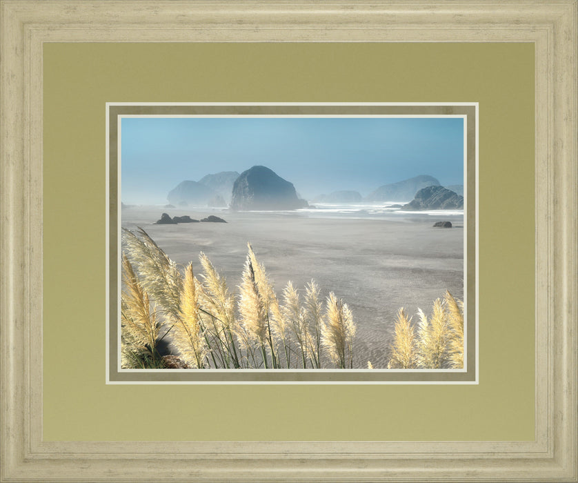 Pompas Beach By Frates - Framed Print Wall Art - Blue