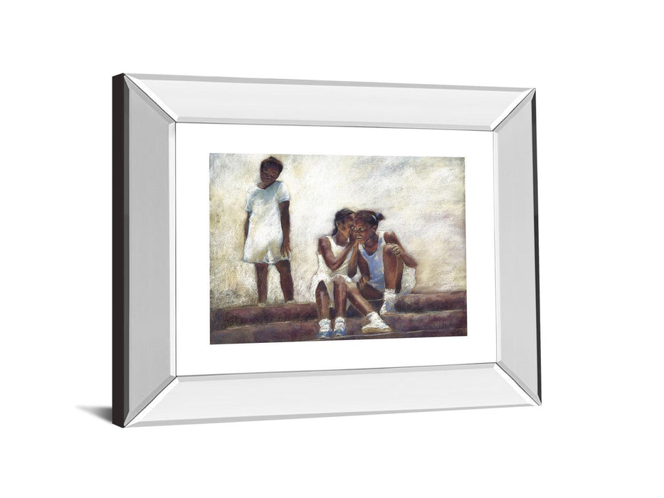 Secrets By Sharon Wilson - Mirror Framed Print Wall Art - Dark Brown