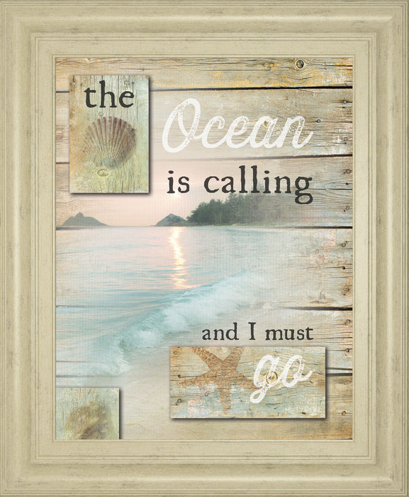 The Ocean Is Calling By Marla Rae - Framed Print Wall Art - Pearl Silver