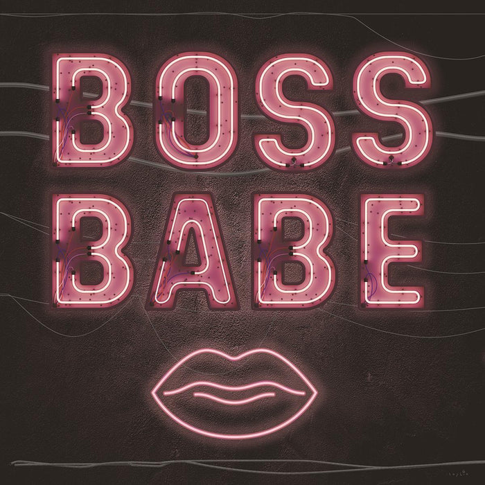 Framed - Neon Boss Babe By Sophie Six - Pink