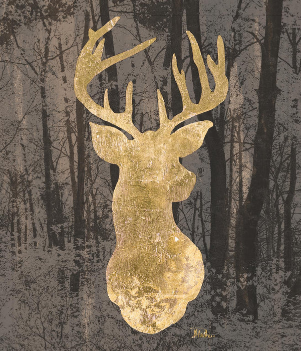 Small - Gold Deer Bust By Patricia Pinto - Dark Gray