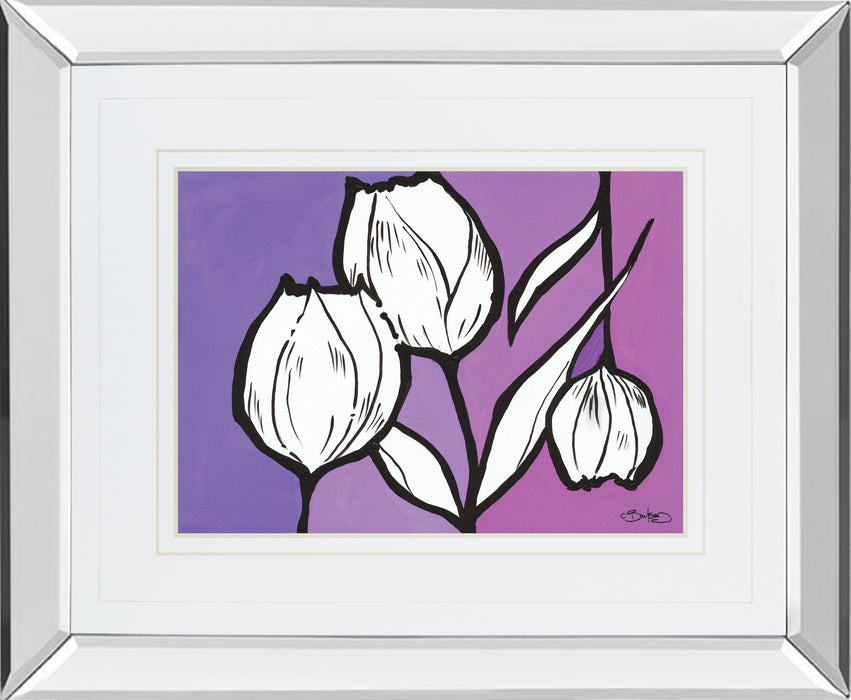 Flowers In Unity - Purple By David Bromstad - Mirror Framed Print Wall Art - Purple