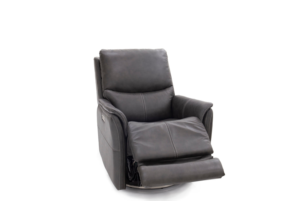 Salem - Swivel Recliner With Power Recline, Power Headrest, Power Lumbar, Layflat, 3" Footrest Extension