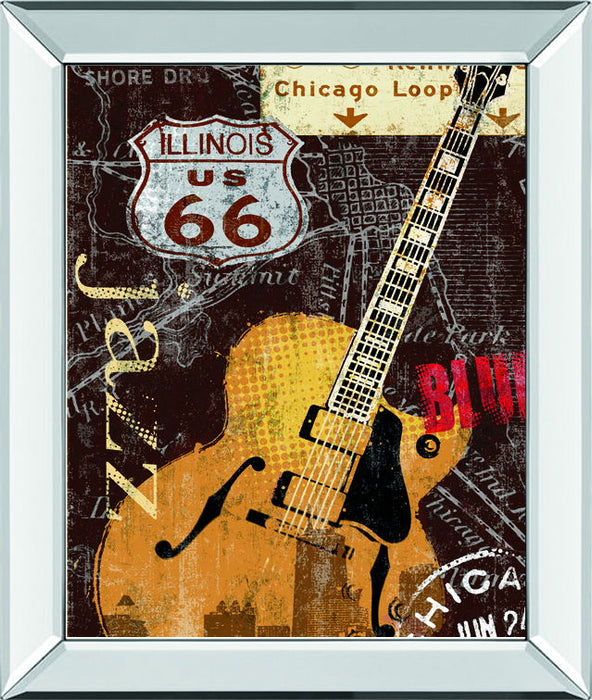 Chi-Town By Mallett, K - Mirror Framed Print Wall Art - Yellow