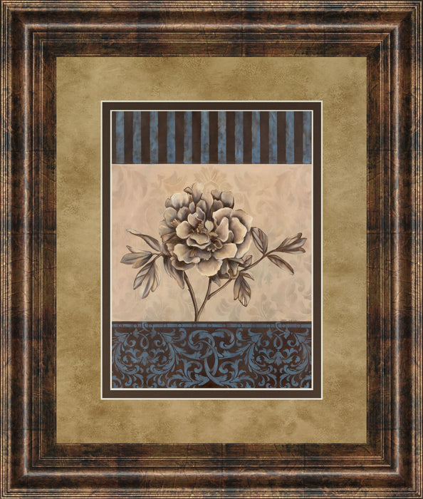 Rose Refined I By Carol Robinson - Framed Print Wall Art - Blue