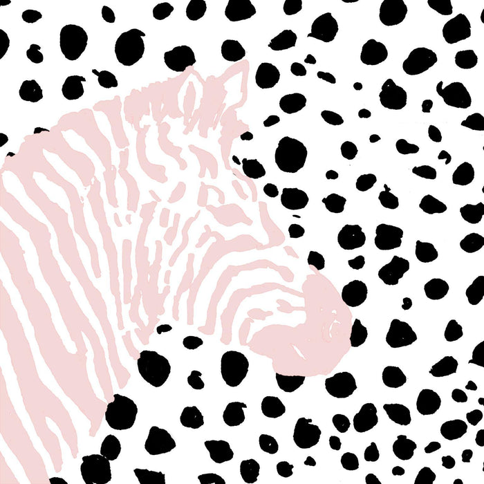 Pink Zebra On Dots By Patricia Pinto - White