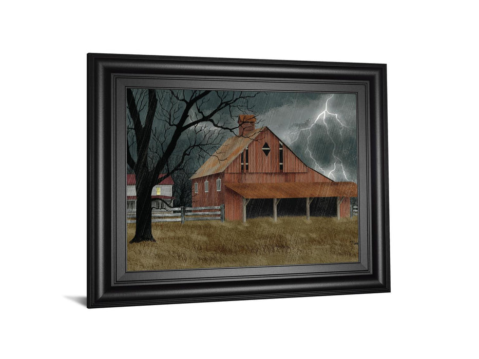 Dark And Stormy Night By Billy Jacobs - Framed Print Wall Art - Red