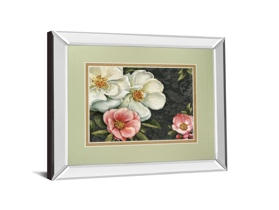 Floral Damask I By Lisa Audit - Mirror Framed Print Wall Art - White