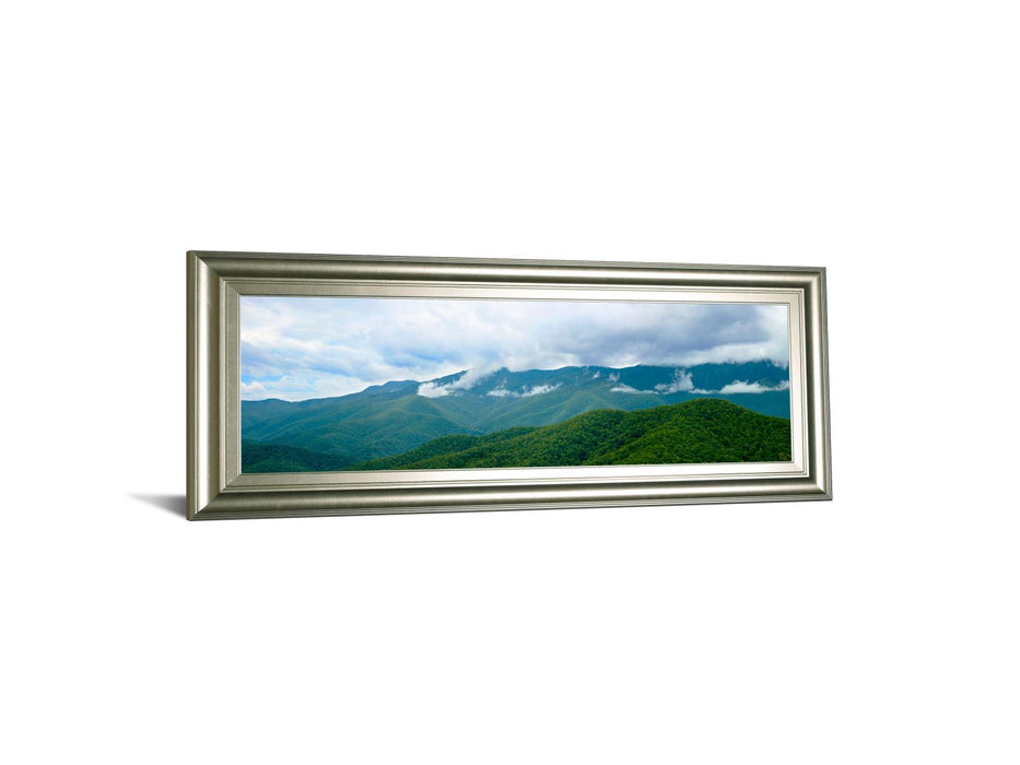 Misty Mountains Il By Kames Mcloughlin - Framed Print Wall Art - Green