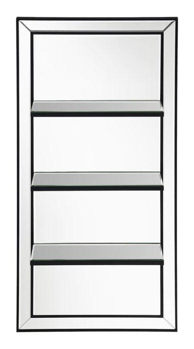 Oriel - Rectangular 3-Shelf Wall Mirror - Silver