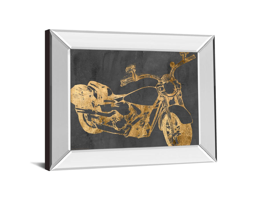 Motorcycle Bling I By Jennifer Goldberger - Mirror Framed Print Wall Art - Gold