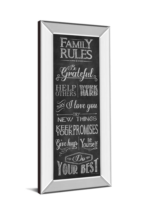 Family Rules By Susan Ball - Mirror Framed Print Wall Art - Black