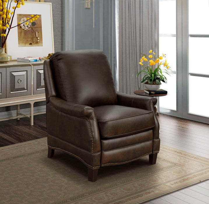 Ashebrooke - Recliner-Push Thru Arm - Walnut - Leather