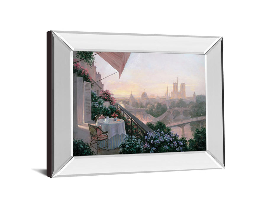 Dinner For Two By Christa Kieffer - Mirror Framed Print Wall Art - White